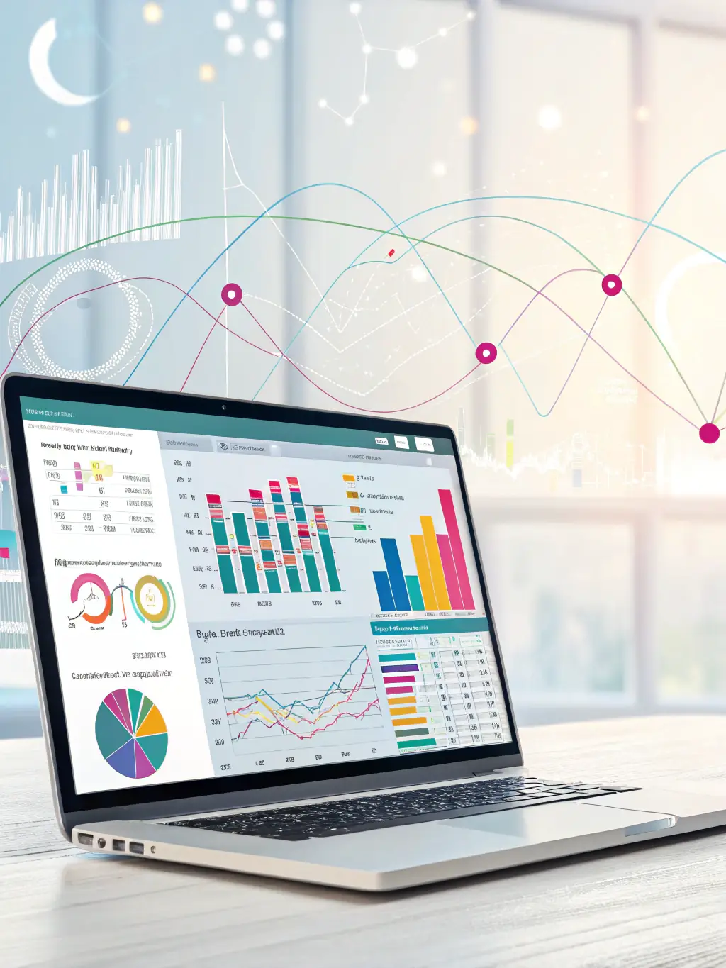 A detailed financial report displaying cash flow charts and procurement data, highlighting optimized financial performance.